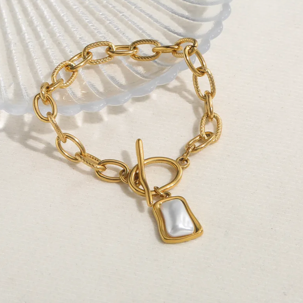 Asymmetrical Zircon 304 Stainless Steel Bracelet for Women