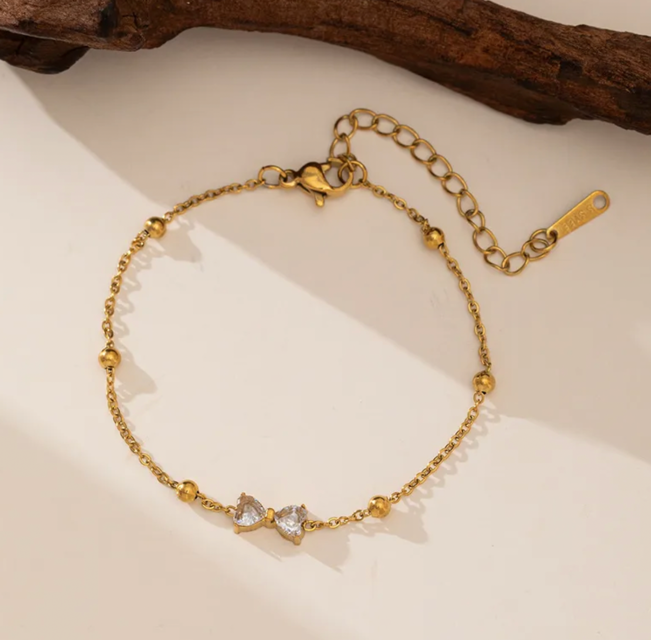 Heart Zircon Stainless Steel Bracelet for Women