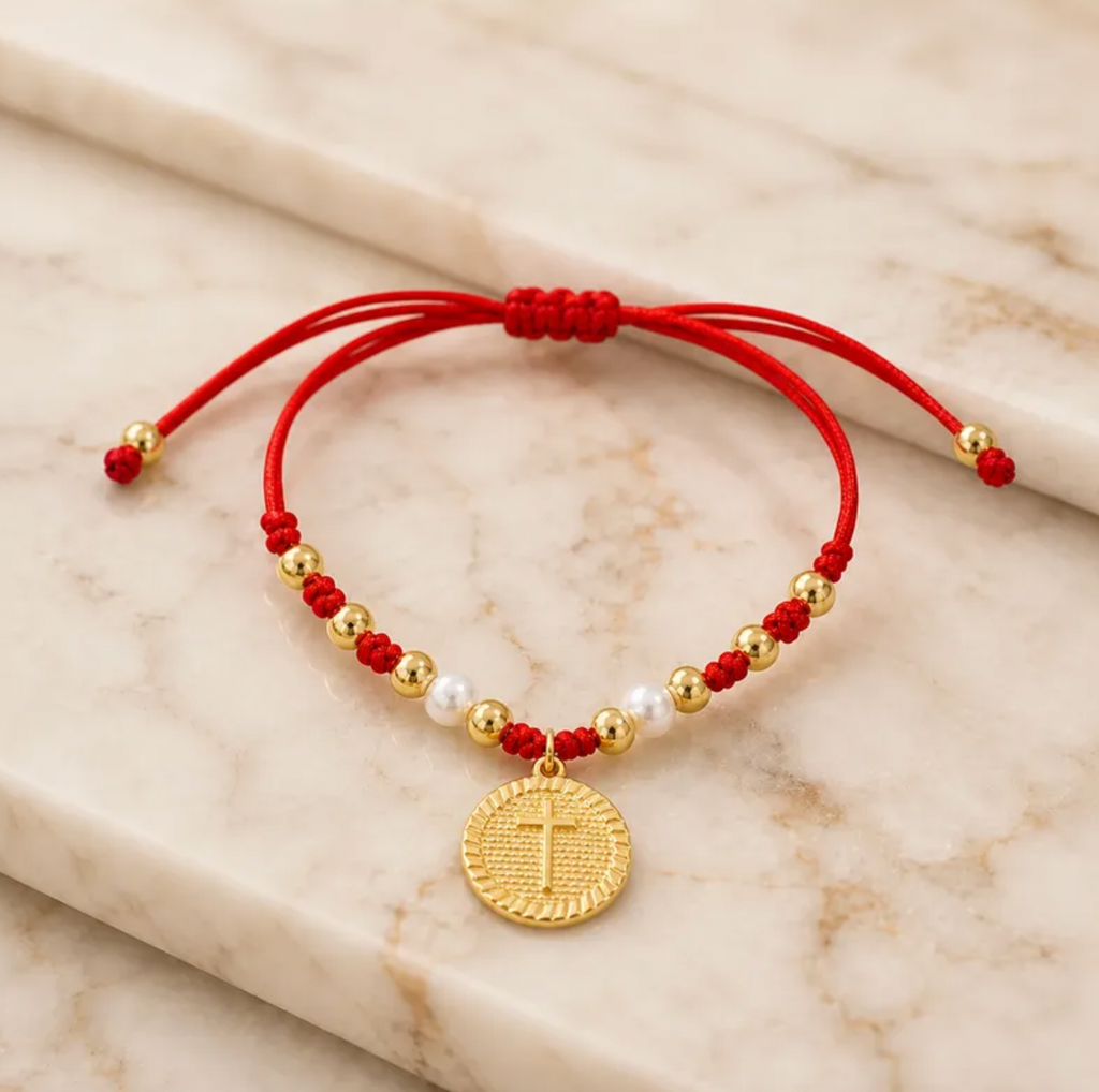 Cross Beaded 304 Stainless Steel Bracelet for Women